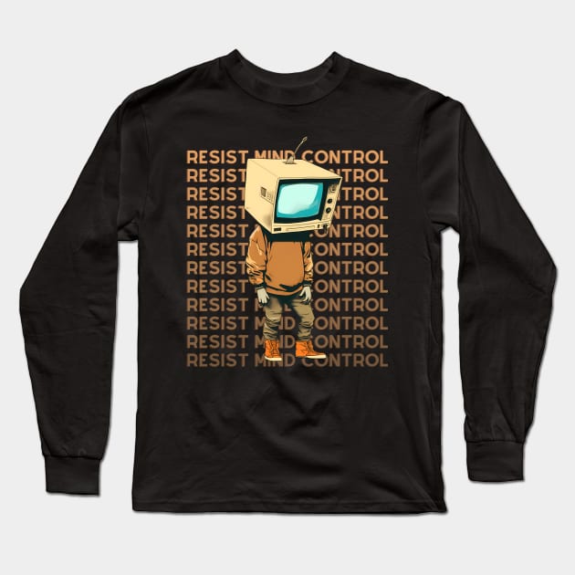 Resist Mind Control - Medial Control Long Sleeve T-Shirt by TeeTopiaNovelty